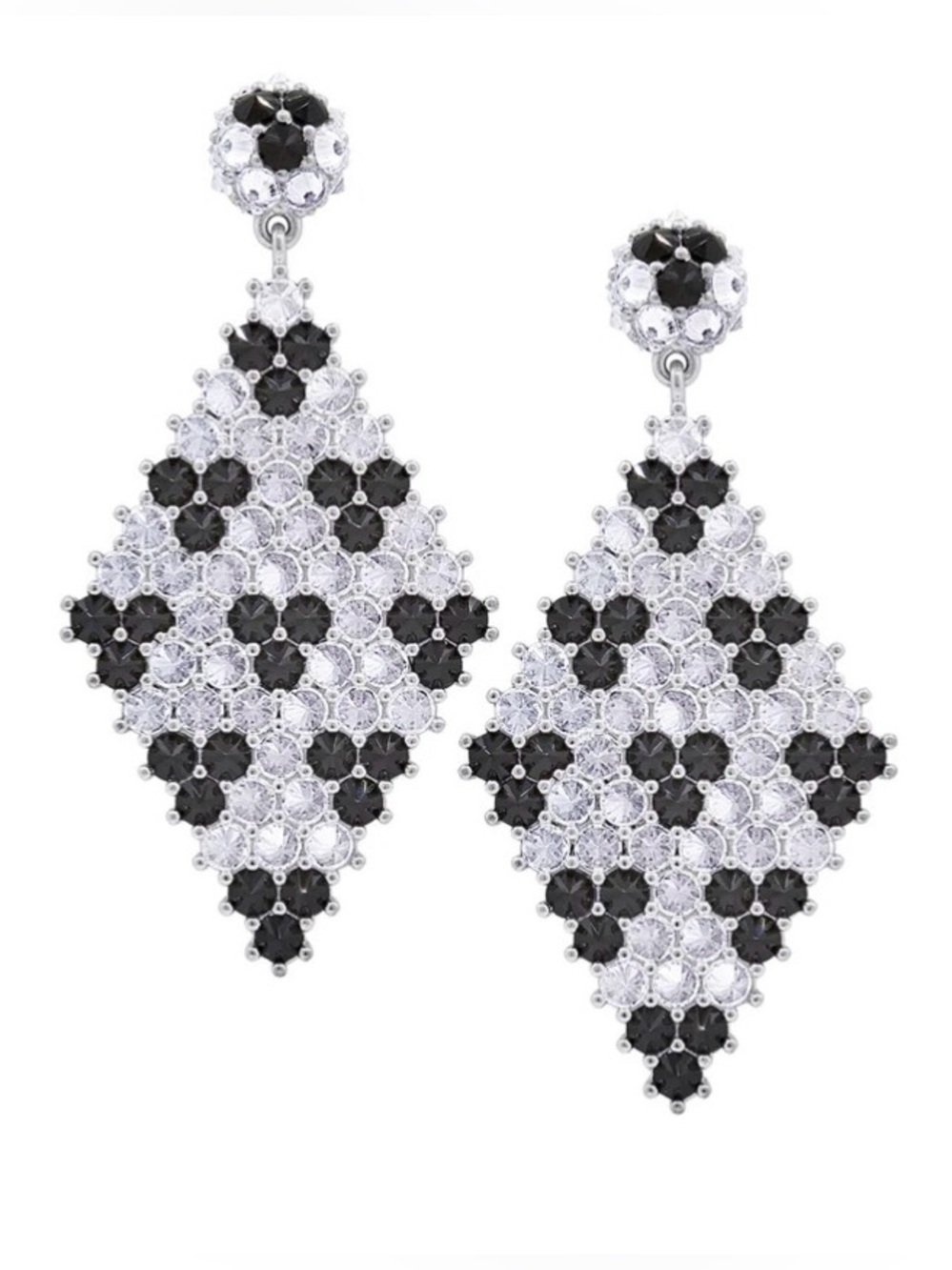 New Pharaoun Donna Marquesa Cocktail Earrings - Ermine - Silver